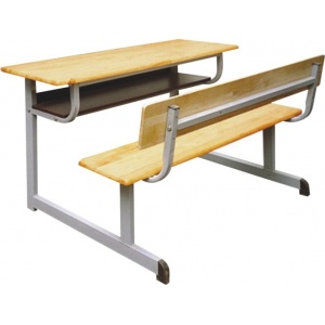 Bàn ghế học sinh 2 chỗ liên kết ghế băng lưng tựa